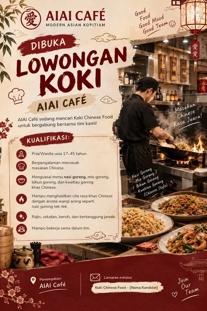 DI CARI KOKI DAN BARISTA