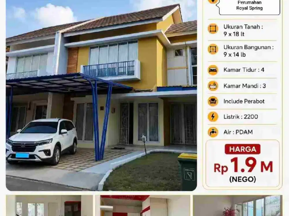 Dijual Rumah 2 Lt t di Royal Spring Hertasning Baru Makassar