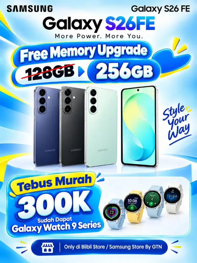 PROMO SAMSUNG GALAXY S26FE FREE UPGRADE MEMORY