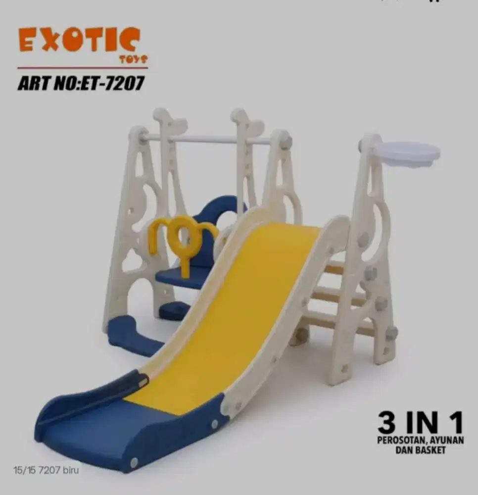 Set Perosotan,Ayunan&Ring+Basket, 3 in 1 Set playground/Playhouse