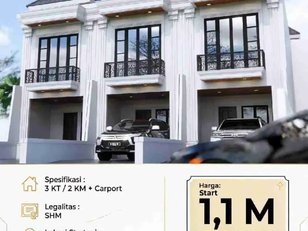 DIJUAL RUMAH PREMIUM 2 LANTAI DI RAWAMANGUN JATIBARANG - Design American Classic Modern - Harga Start 1,1M SHM
