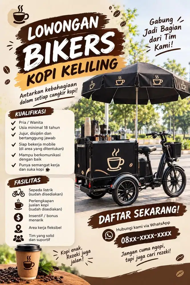 Lowongan kerja bikers kopi keliling