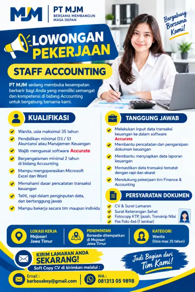 Lowongan accounting admin