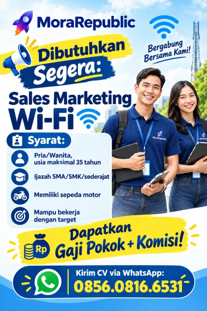 Dibutuhkan Segera: Sales Marketing Wi-Fi