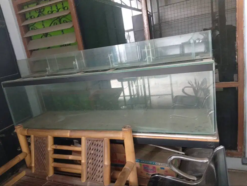 Aquarium Tank 200x50x50cm tebal kaca 10mm, kondisi aman full set