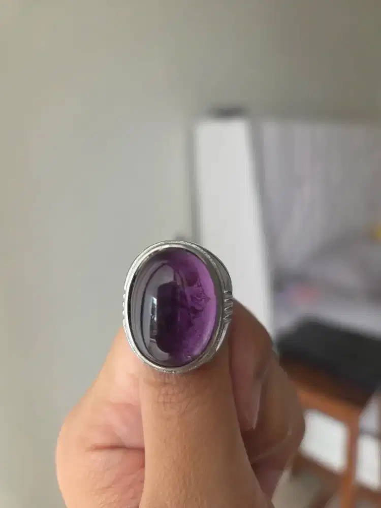 Cincin Amethyst Natural 20.08 Ct + Memo ICGL