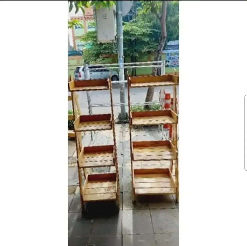 Rak Serbaguna Susun 4, Rak kayu susun 4 serbaguna, Rak Display Produk