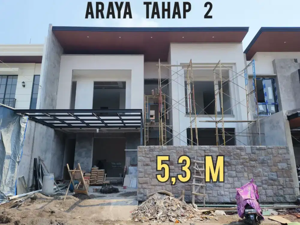 BARU GRESS  RUMAH MODERN TROPIS MEWAH ARAYA 2 GALAXY BUMI PERMAI SURABAYA TIMUR. DEKAT MERR, MANYAR, KLAMPIS, ITS, Dsb