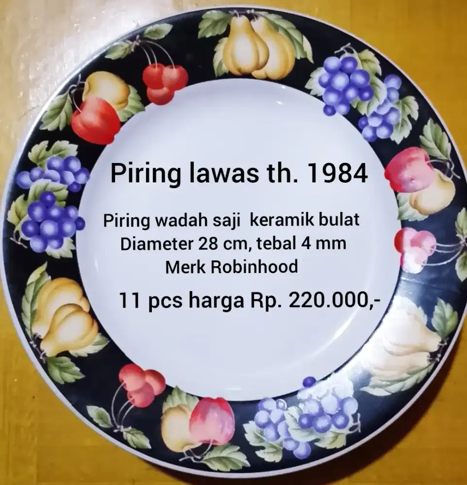 Dijual piring saji lawas th.1984