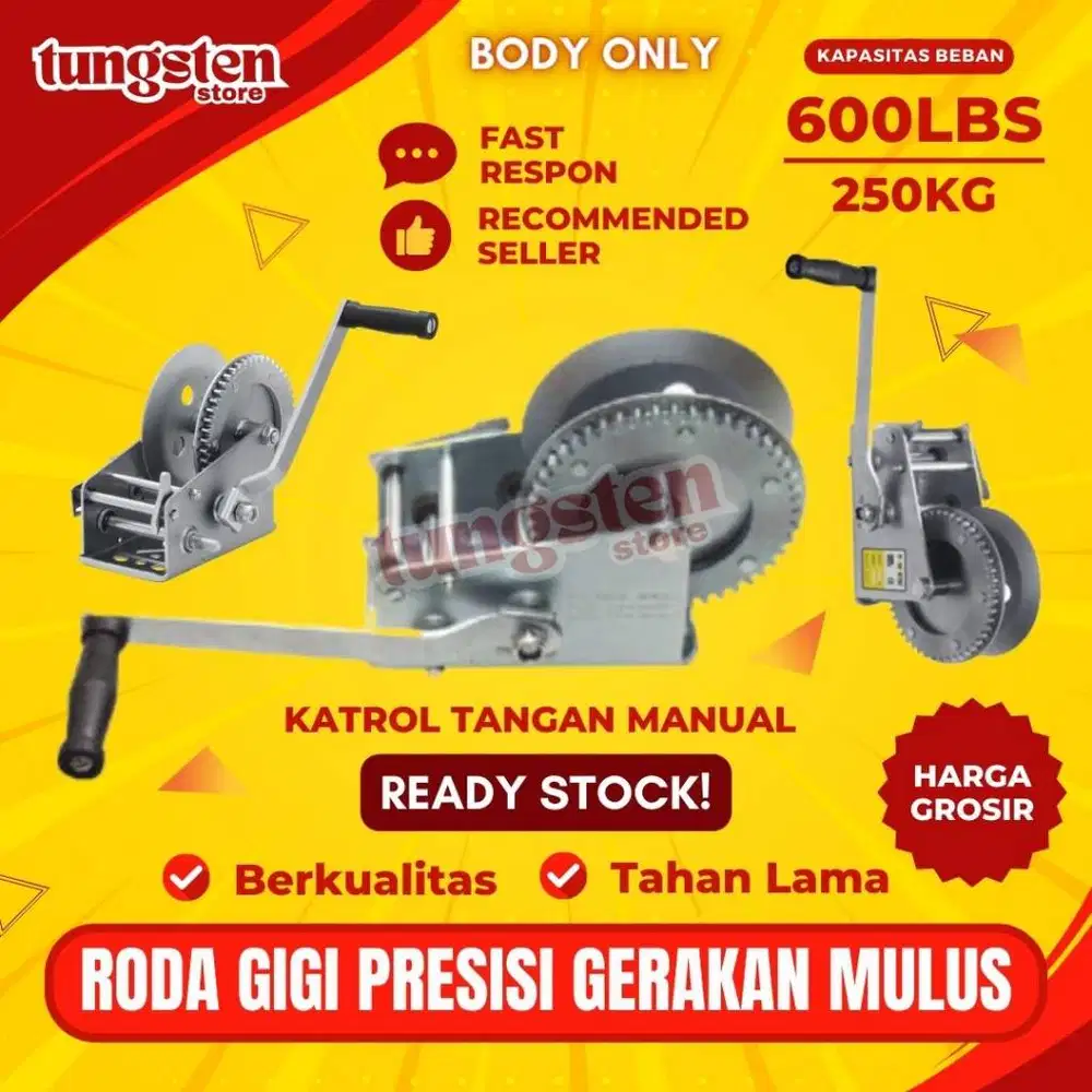Hand Winch Manual 600LBS, Katrol Tangan 250KG, Boat Winch