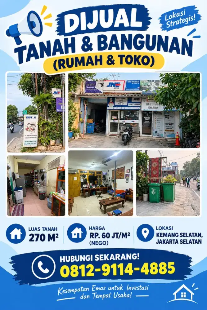 Dijual Rumah & Toko Kemang Selatan