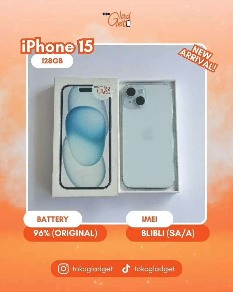 iPhone 15 Basic 128 Gb ex IBOX/BLIBLI