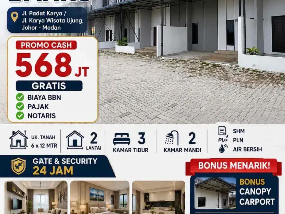 Dijual Rumah 2 Lantai 500 Jutaan Daerah Johor Ujung