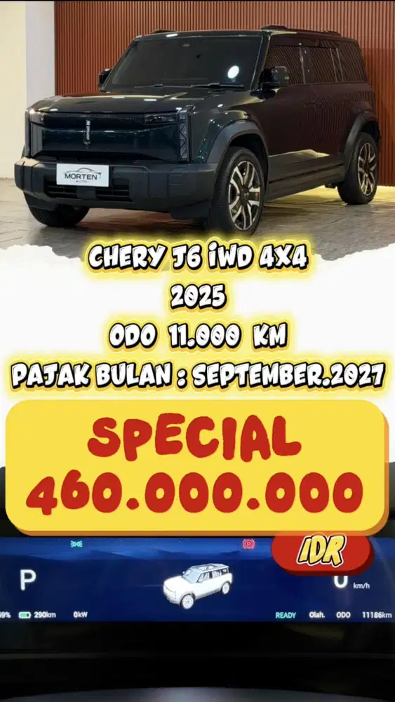 [ ODO 11.000 KM ] CHERY J6 IWD 4X4 AT 2025 BERGARANSI