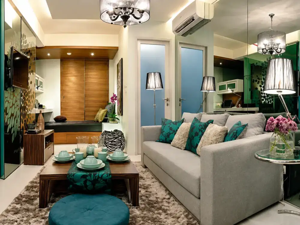 Disewakan Apartemen Eastcoast Residence 2BR dijadikan 1BR Full Furnished,  Interior Mewah,  Tower Saphire Lantai 2,  Sebelah Hokky Pakuwon City Surabaya