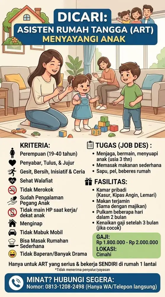 Dibutuhkan Asisten Rumah Tangga