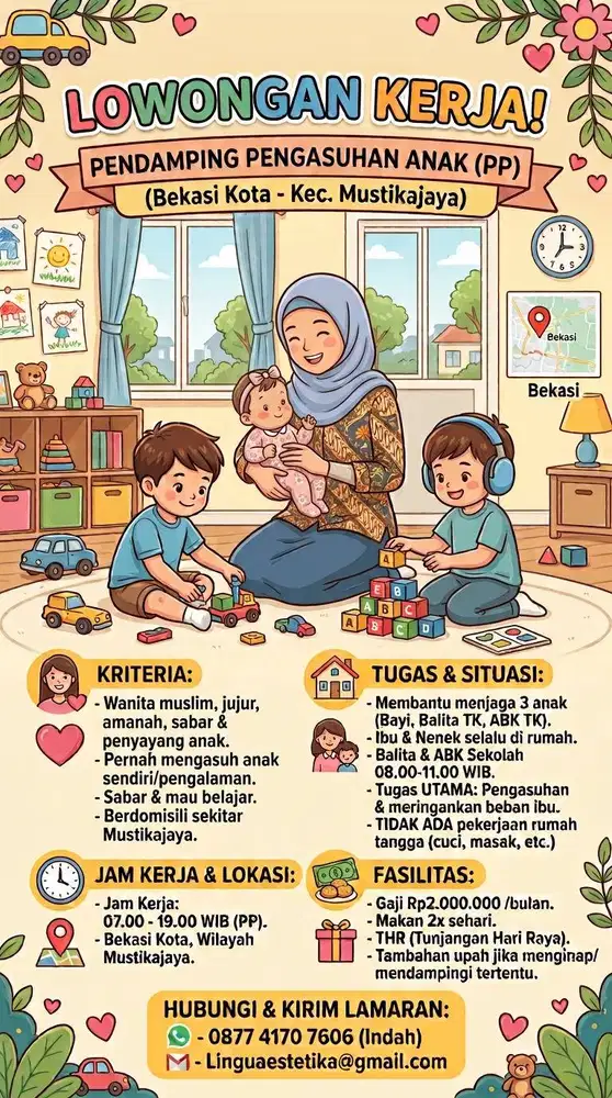 LOWONGAN KERJA, PENDAMPING PENGASUHAN ANAK (PP)