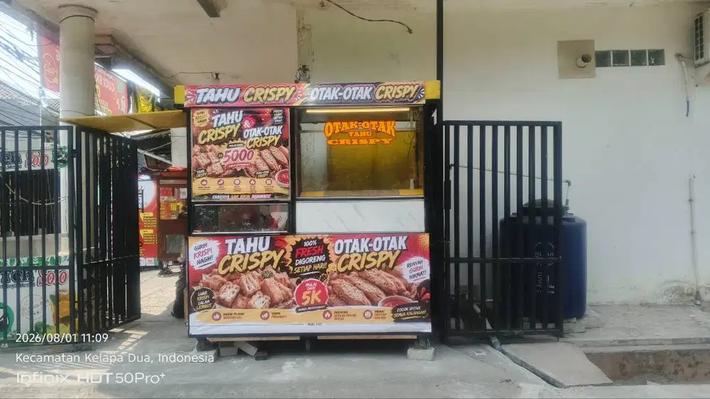 JUAL GEROBAK GORENGAN KEBAB MARTABAK NASGOR FULL BESI BESAR