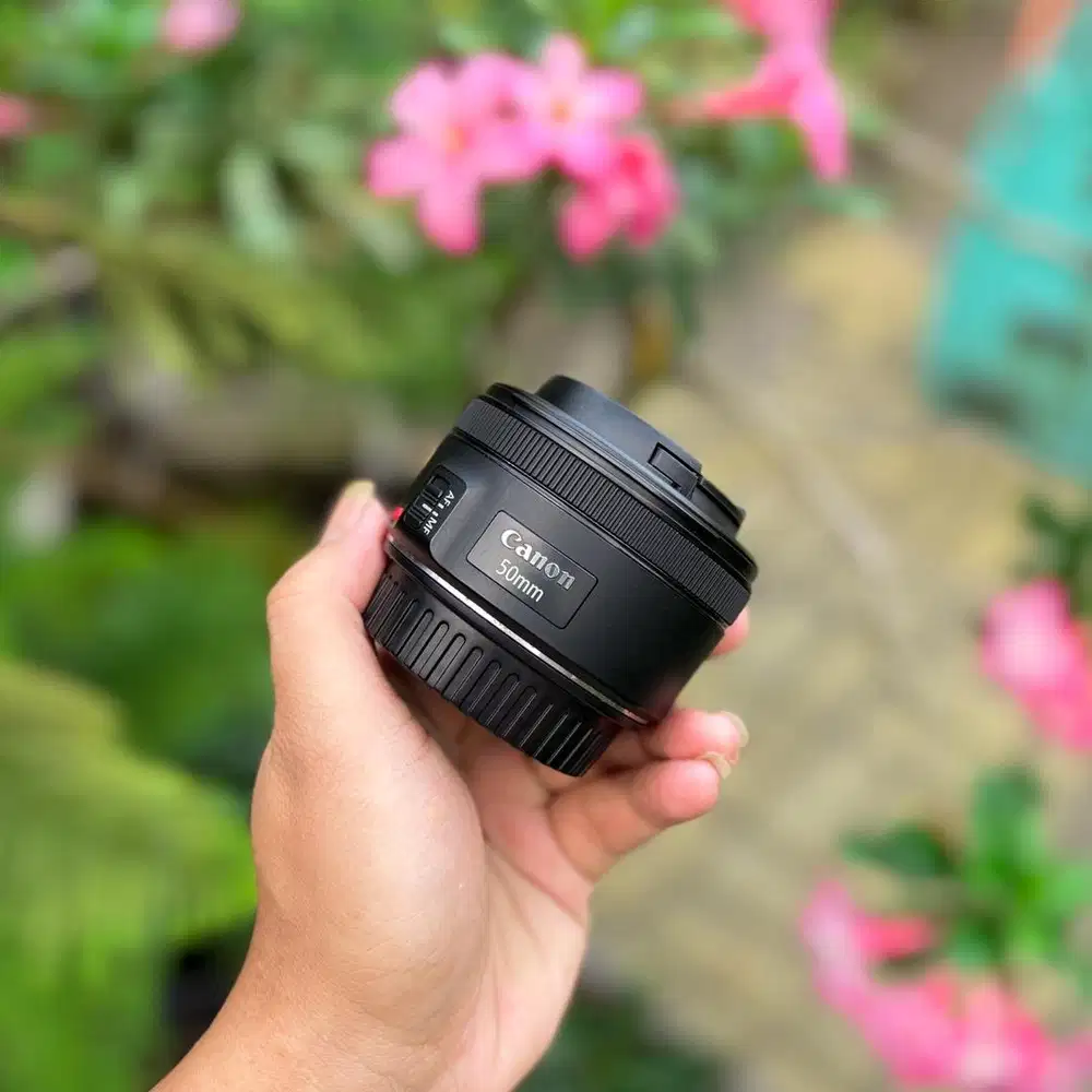 Lensa fix canon 50mm stm like new fullset box