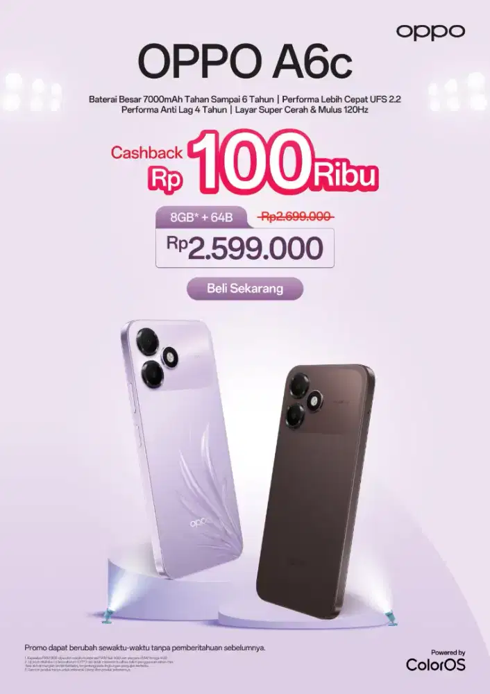 Promo cashback Oppo A6c