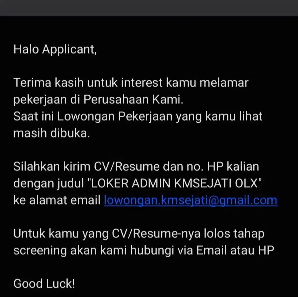 DICARI UNTUK POSISI ADMIN YANG SERIUS BEKERJA!