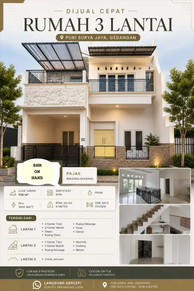 Dijual Rumah 3 lantai