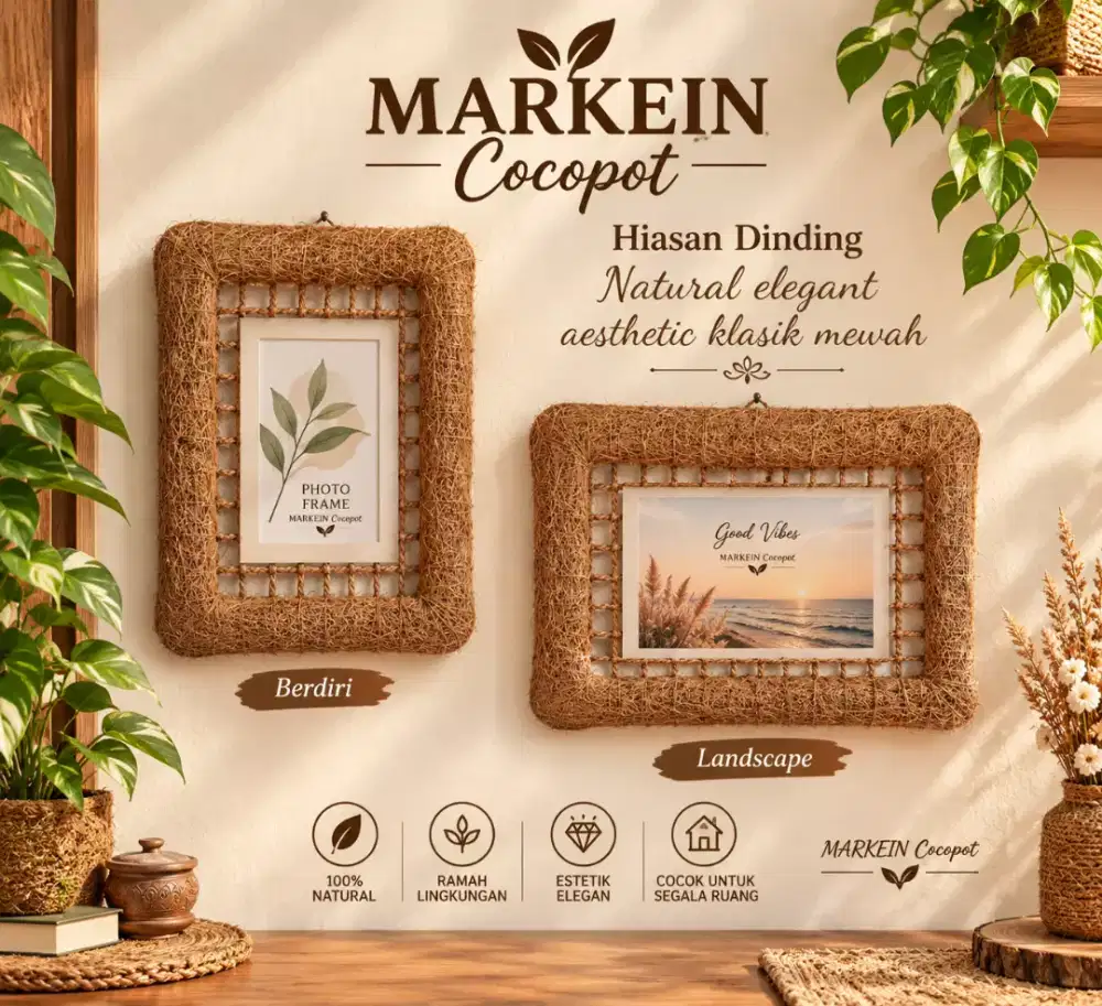 Hiasan bingkai pigura frame aesthetic natural elegant klasik mewah