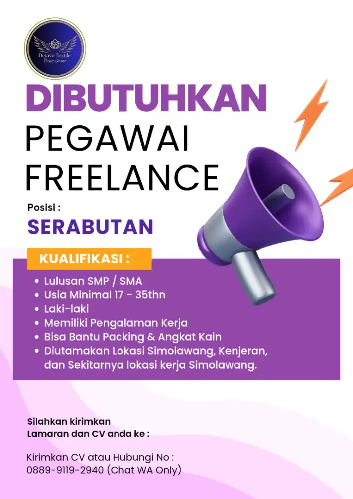 Dicari Pegawai Freelance