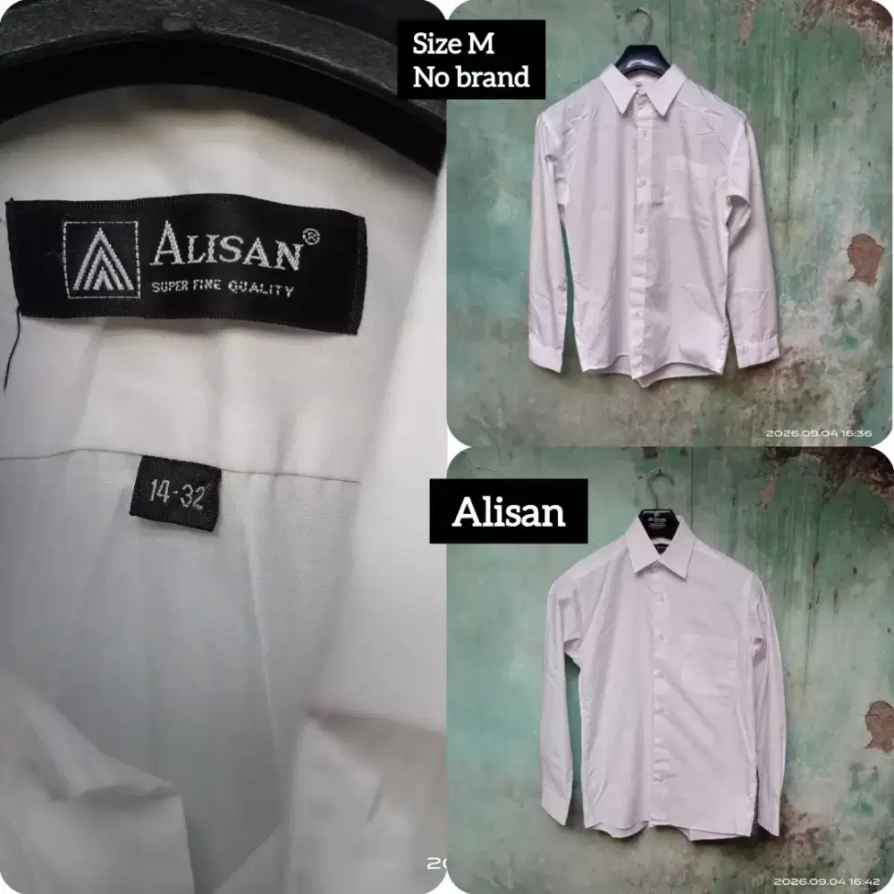 Preloved 2 pcs Kemeja Putih Alisan dan standar