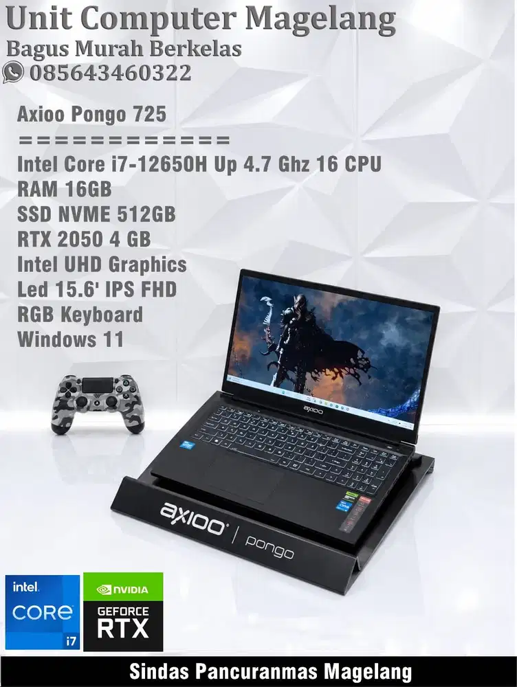 Axioo Pongo 725 II Jos Jis II Like New II Grs Maret 2027 i7 Gen 12 RTX