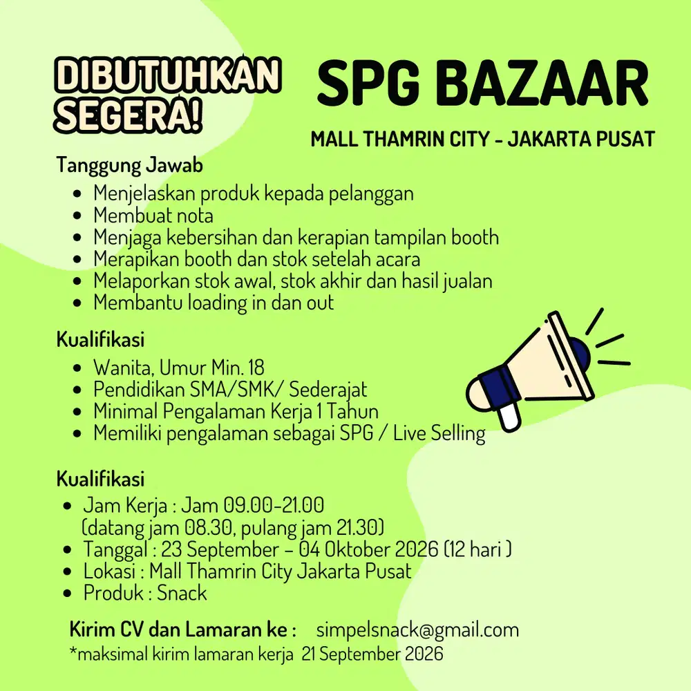 SPG BAZAR MALL THAMRIN CITY JAKARTA PUSAT