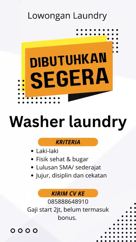 Posisi washer laundry kiloan
