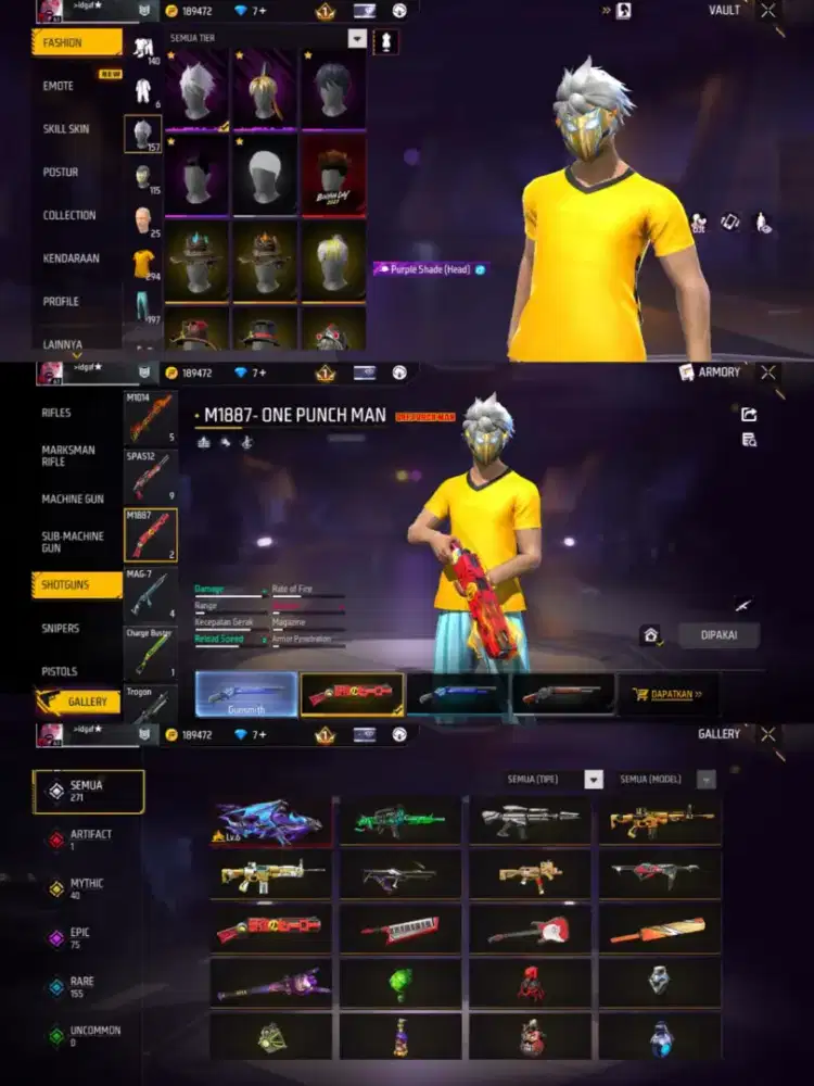 Jual akun ff spek GG