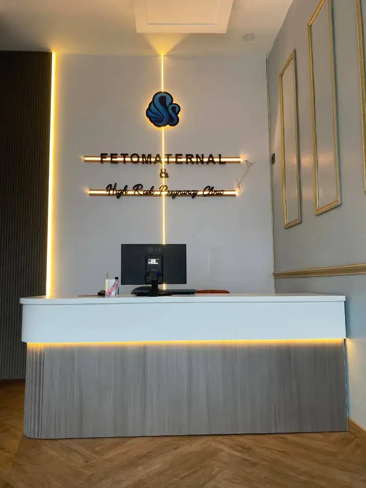 Meja Resepsionis Custom Minimalis | Meja Front Office Modern