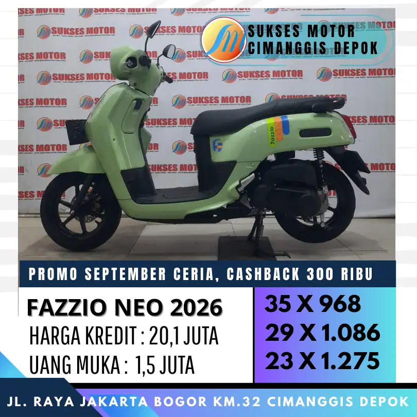 YAMAHA FAZZIO NEO 2026 CASH KREDIT CASHBACK UP TO 300 UNIT MULUS