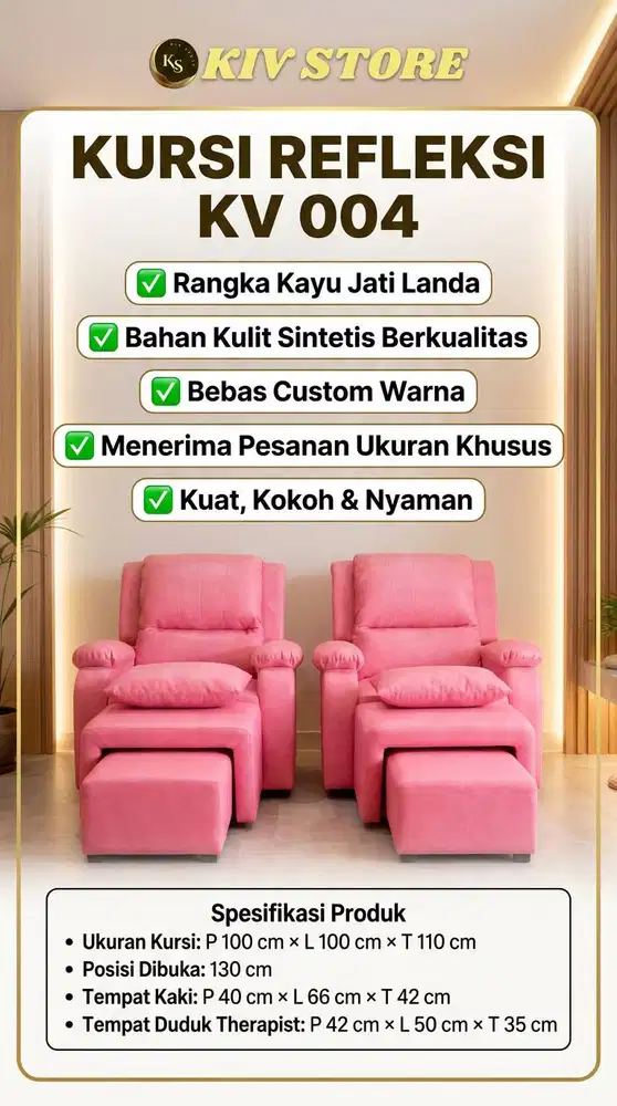 kursi refleksi atau kursi menicure pedicure bisa request warna