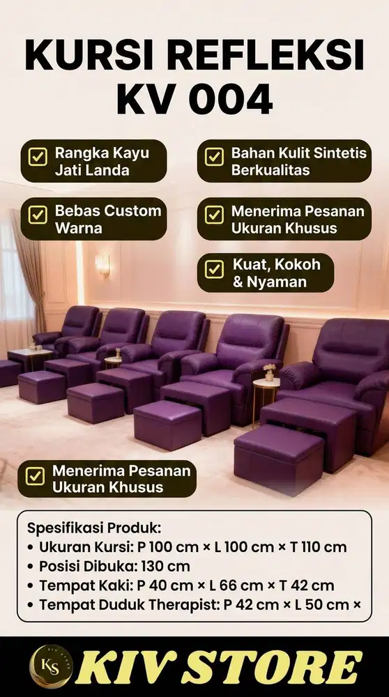 kursi refleksi ungu atau bangku refleksi ungu
