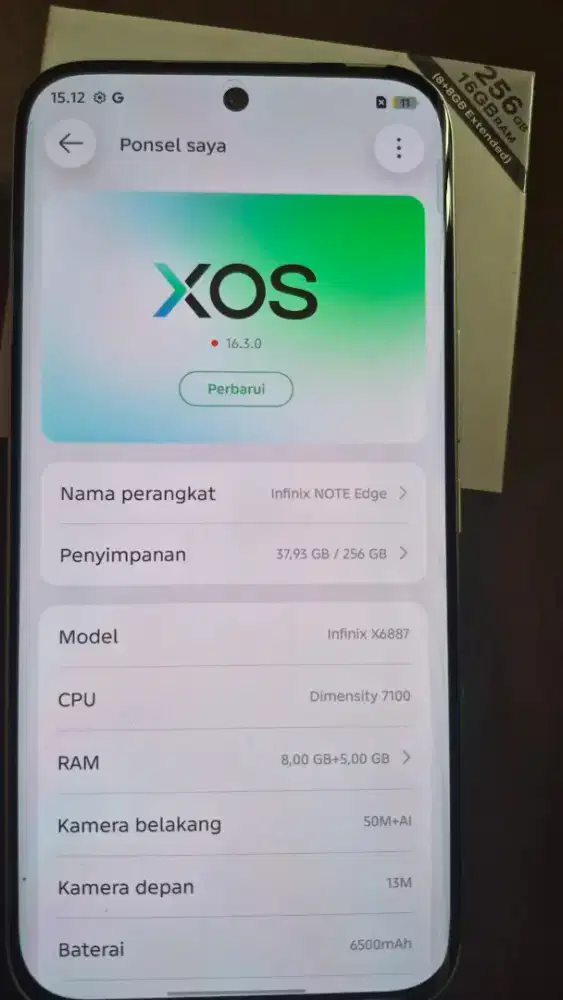 Infinix note edge 8/256
