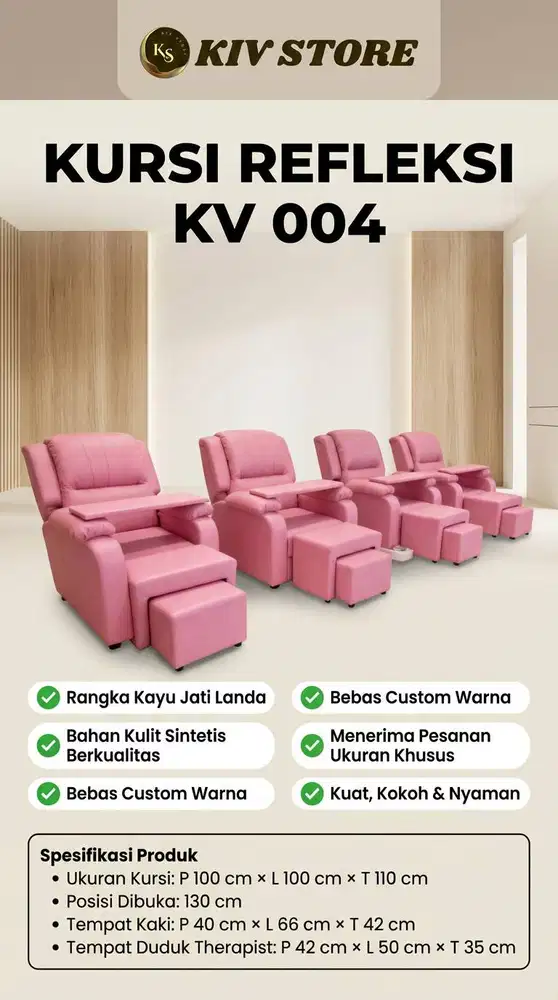 kursi refleksi atau bangku refleksi bisa request warna