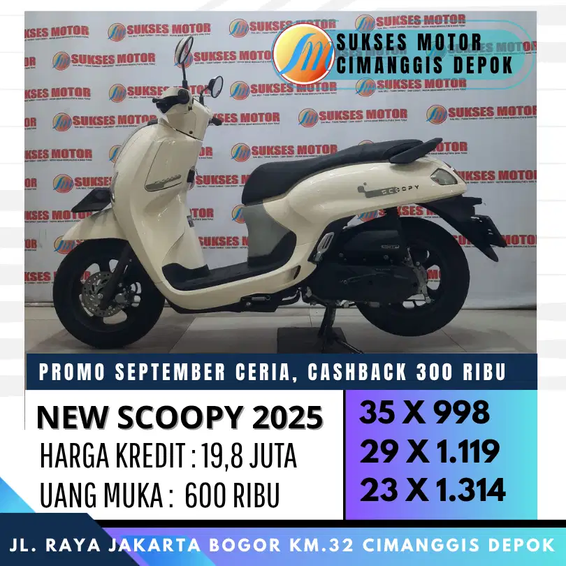HONDA SCOOPY ENERGETIC 2025 MULUS KM LOW CASH KREDIT CC/PAYLATER