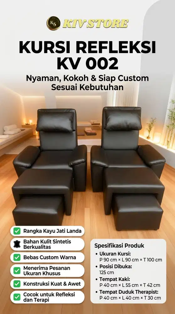 Kursi Refleksi Kayu Jati Landa – Kursi Pijat Profesional Busa Rebonded