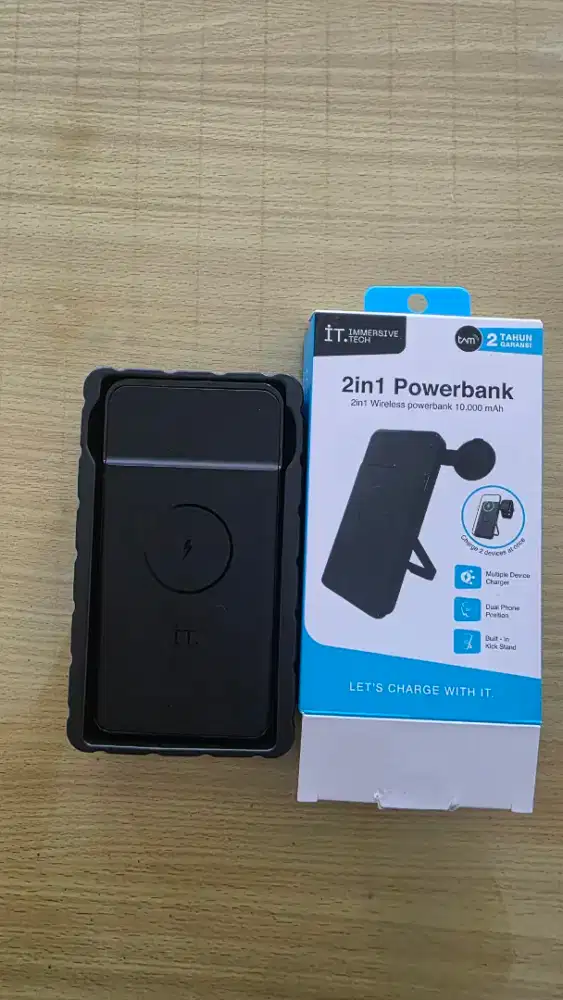 Powerbank Merk IT 2 in 1 Wirelles