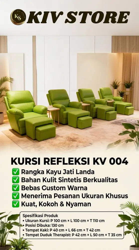 Kursi Refleksi Profesional Kayu Jati Landa – Cocok untuk Spa & Salon