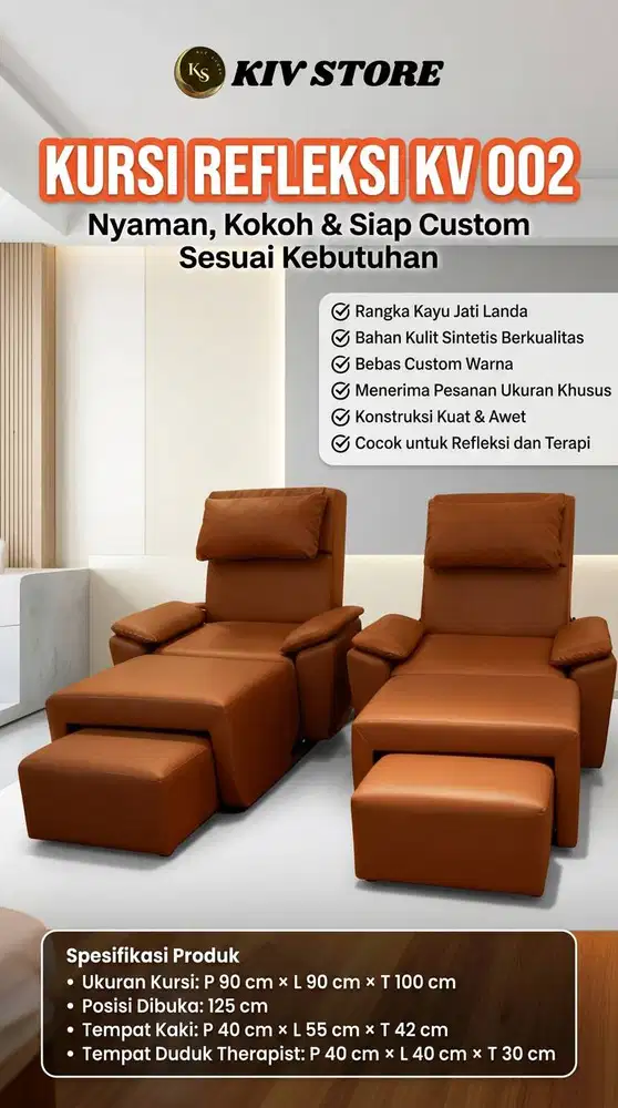 Kursi Pijat Refleksi Spa – Kayu Jati Landa Kokoh & Busa Rebonded