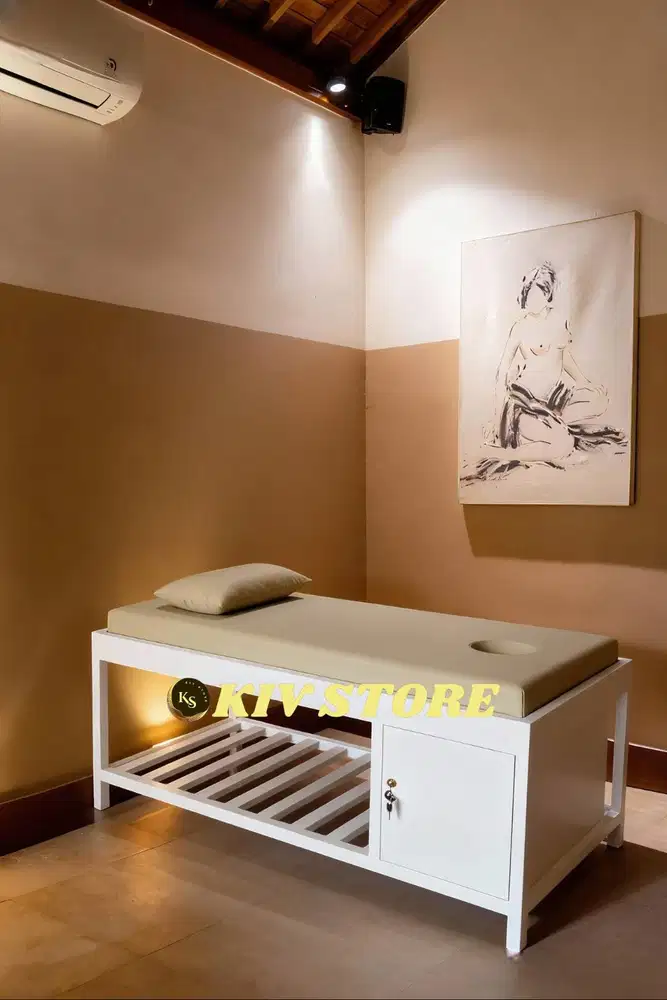 Ranjang Massage Kayu Jati Landa – Bed Pijat Busa Rebonded P190 L70 T70