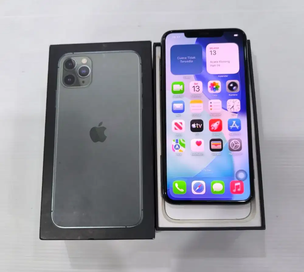 iphone 11 pro max 64gb ex ibox komplit ori elegan