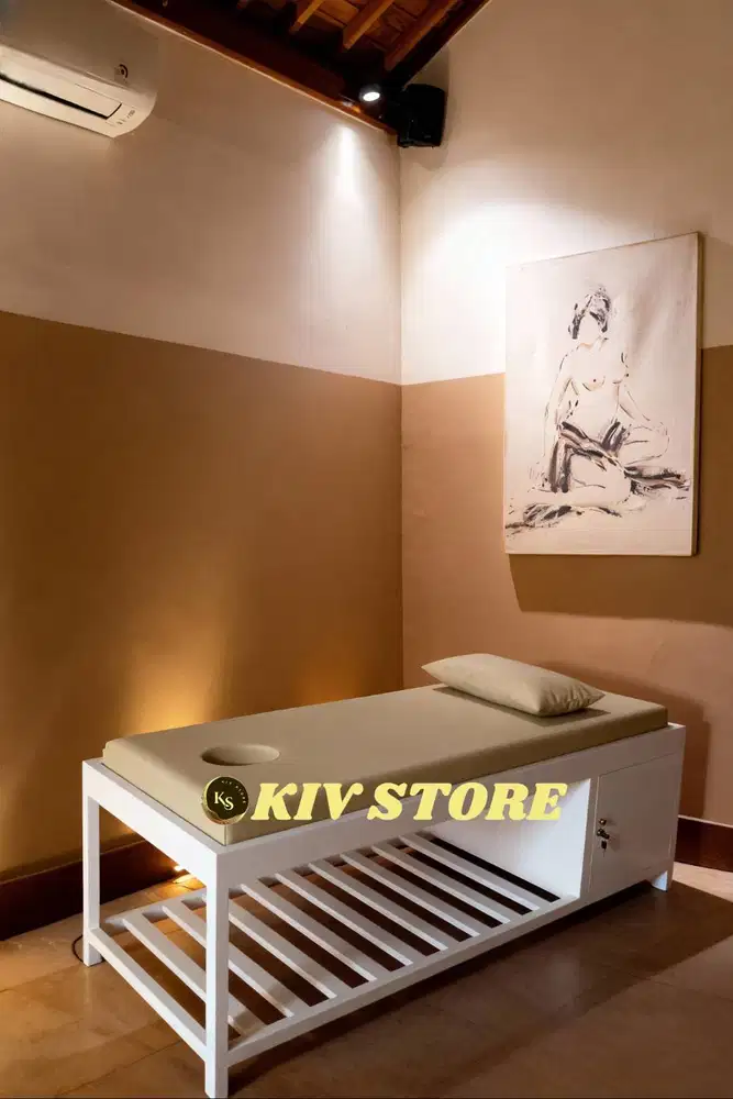 Ranjang Massage Kayu Jati Landa – Bed Pijat Busa Rebonded P190 L70 T70