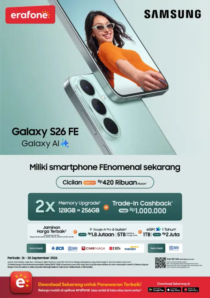 Samsung S26FE promo cicilan bisa 0% bunga dan tanpa DP