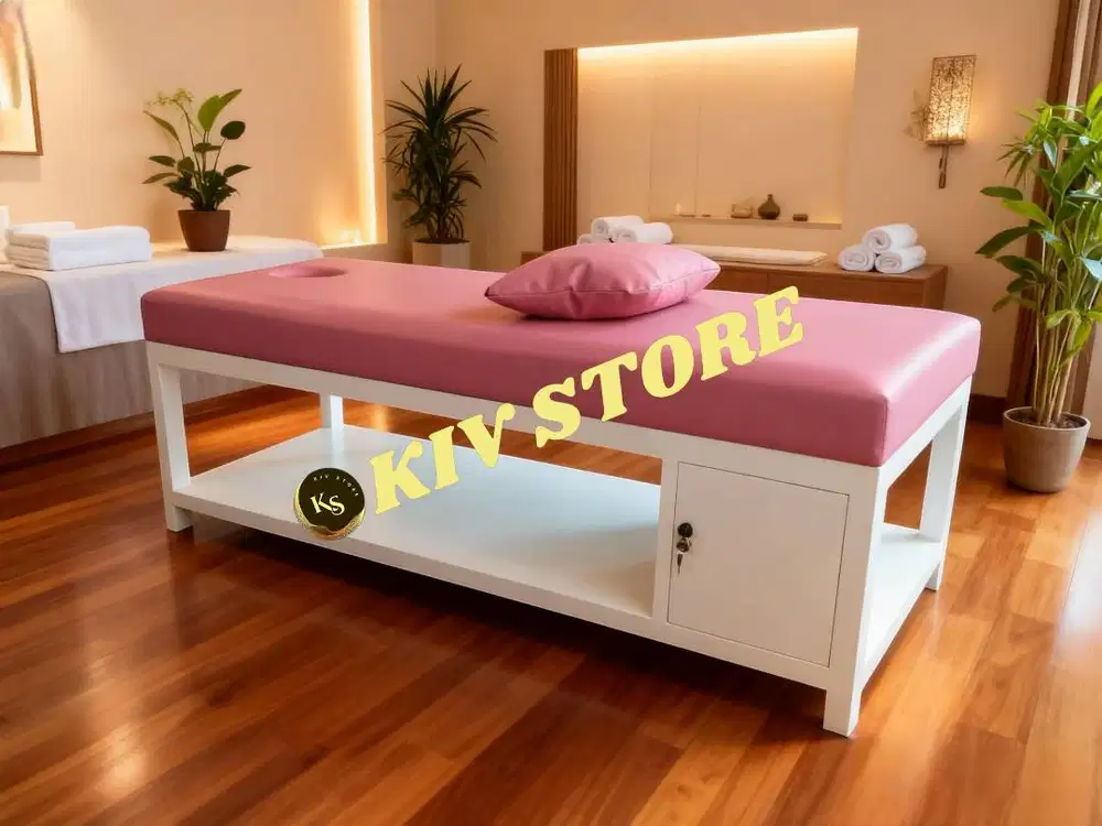 Bed Pijat Profesional Kayu Jati Landa – Busa Rebonded Ukuran P190 L70
