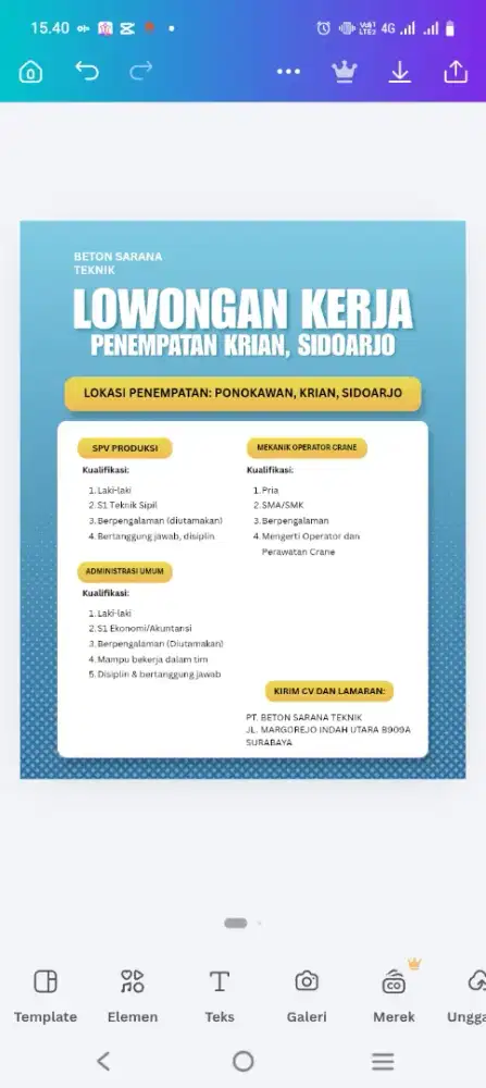 di butuhkan segera